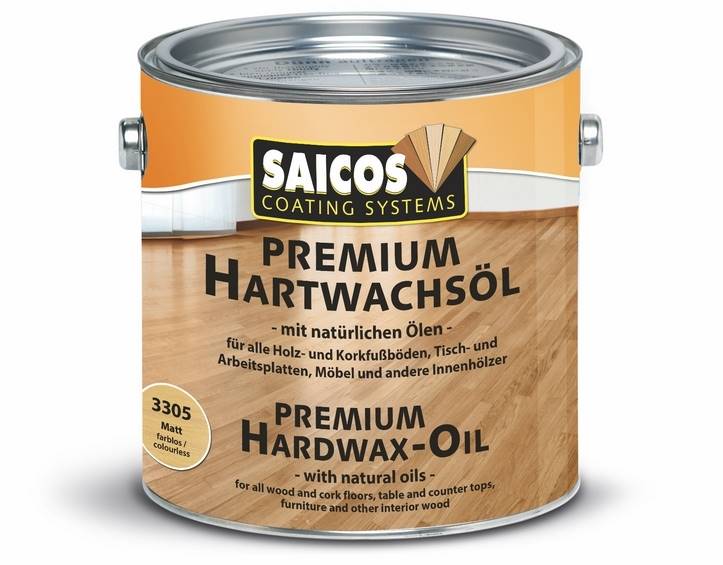 Изображение №1 | Масло с твердым воском Saicos Hartwachsol Premium 3200 шелковисто-матовое 0,125 л